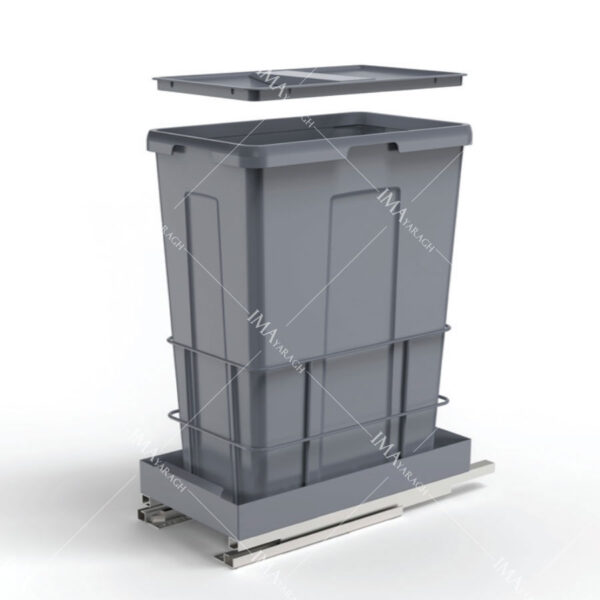 سطل زباله مناسب آشپزخانه ریل از کف مدل 9024 ملونی-ایما یراق