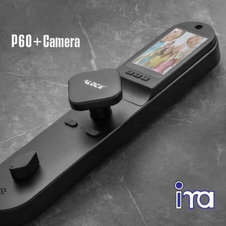 دستگیره دیجیتال چشمی‌دار ALOCK مدل P60+ Camera B نصب شده روی درب ورودی