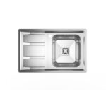 سینک دو لگن 510×800 میلی‌متری تاپ مانت با عمق 21 سانتی‌متر