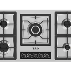 اجاق گاز استیل ۵ شعله TD103S3 با صفحه استیل براق و سرشعله ساباف سری 3
